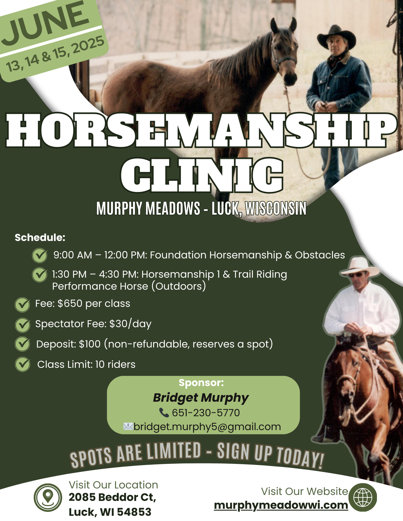 Horsemanship Clinic at Murphy Meadows Wisconsin Horsemanship Clinic at Murphy Meadows Wisconsin